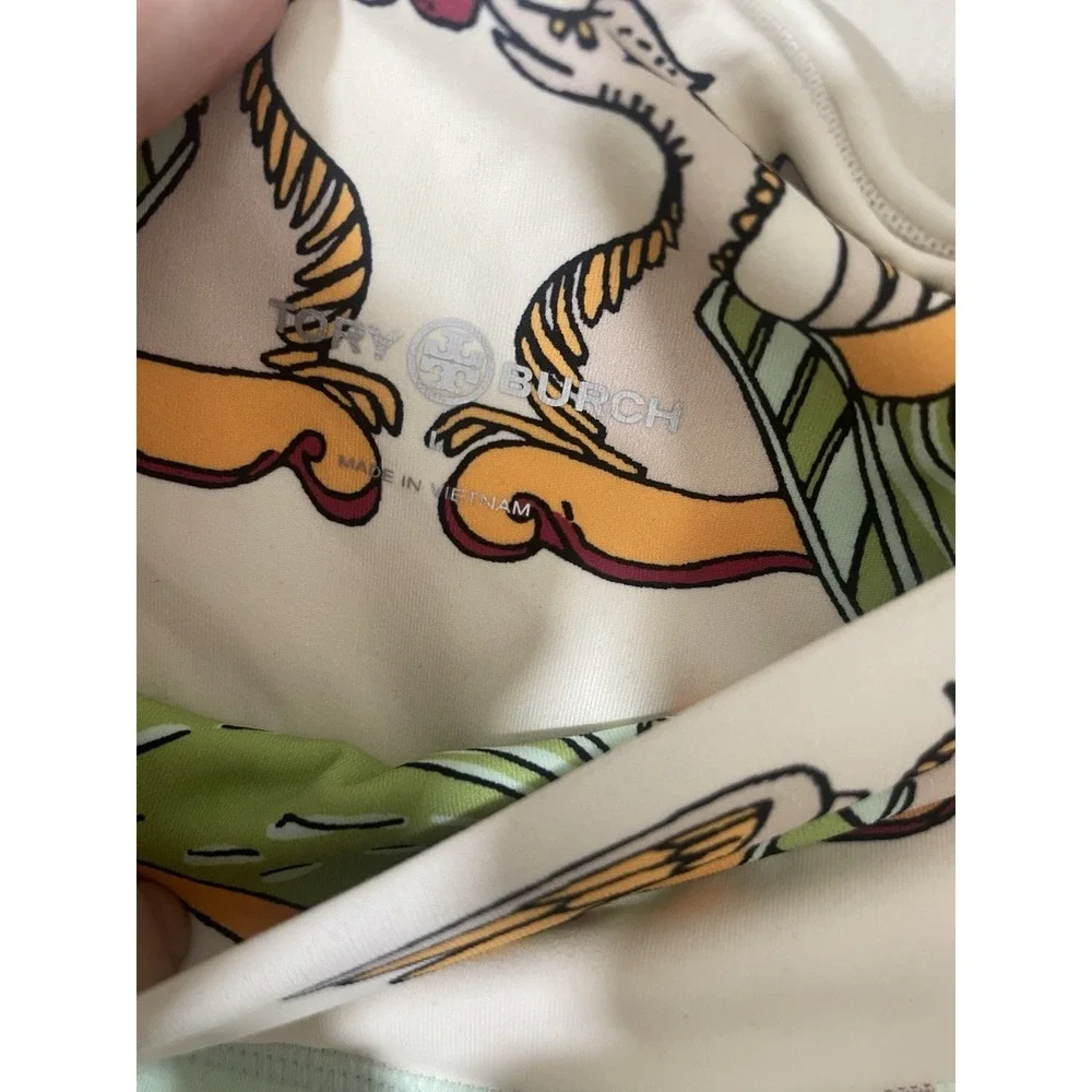 Tory Burch Rare Carousel Printed Silk Weightless Biker Shorts Large Animals NWT